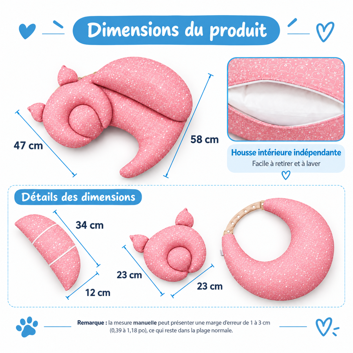 Mon Petit Nid™ – Coussin d’allaitement 3-en-1 avec ceinture réglable