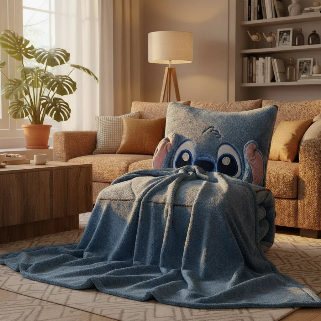 Stitch 2-en-1 Oreiller+Couverture