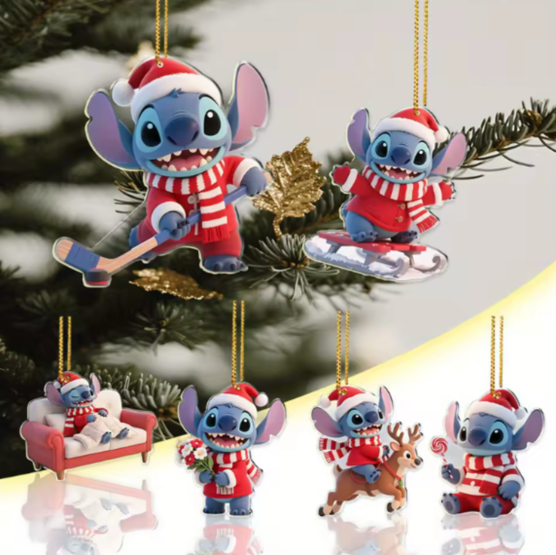 Décorations de Noël Stitch 6pcs
